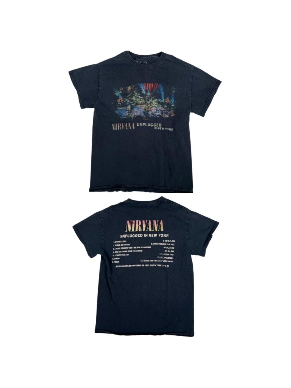 Nirvana T-Shirt Size Small Black Unplugged In New York MTV Retro Vintage Grunge